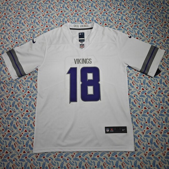 Justin Jefferson Minnesota Vikings Nike White Jersey No. 18 - Picture 1 of 7
